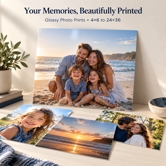 Glossy photo prints and enlargements from 4×6 to 24×36 inches